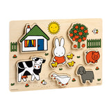 Nijntje houten puzzel, vormenpuzzel - educatief speelgoed junior - peuter, kleuter - vanaf 1 jaar - bambolino toys cadeau tip
