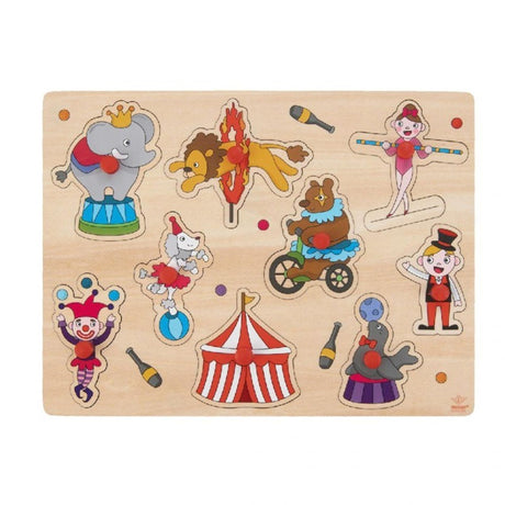 Engelhart houten knopjespuzzel circus 30x23cm
