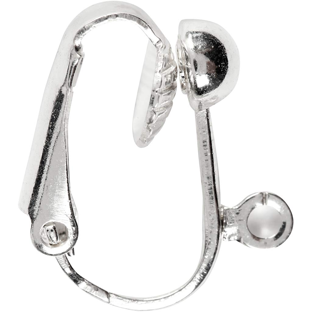 Creativ company https: www.cchobby.nl clip-on-oorbellen-l-16-5-mm-b-1-5-mm-gatgrootte-1-6-mm-verzilverd-6-stuk-1-doos