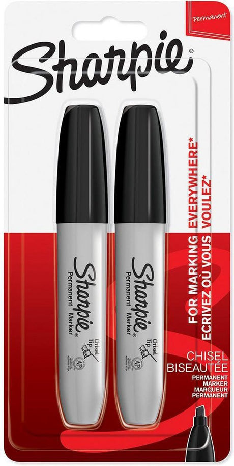 Sharpie permanente markers | beitelpunt | zwart | 2 stuks