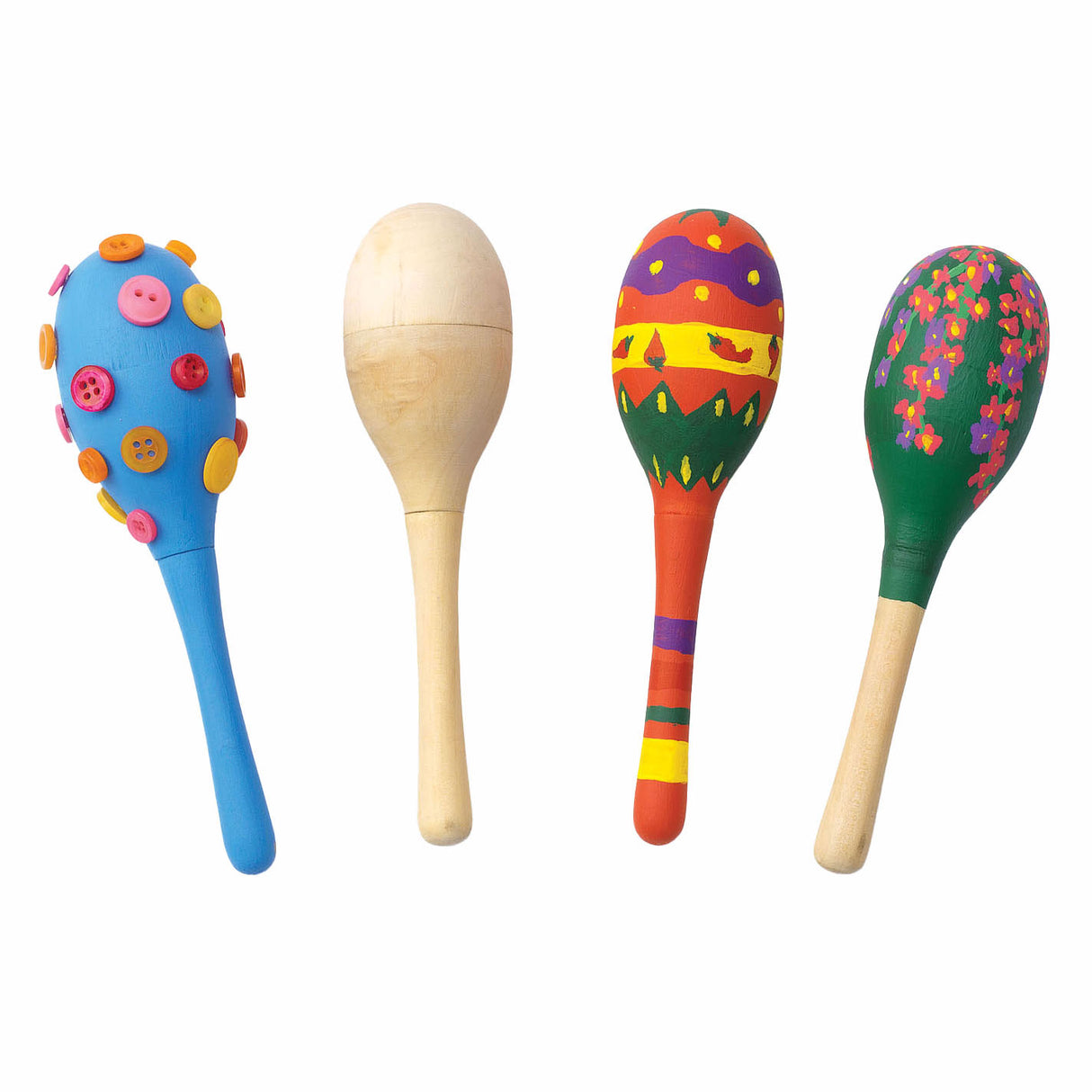 Colorations - versier je eigen houten maracas, set van 12