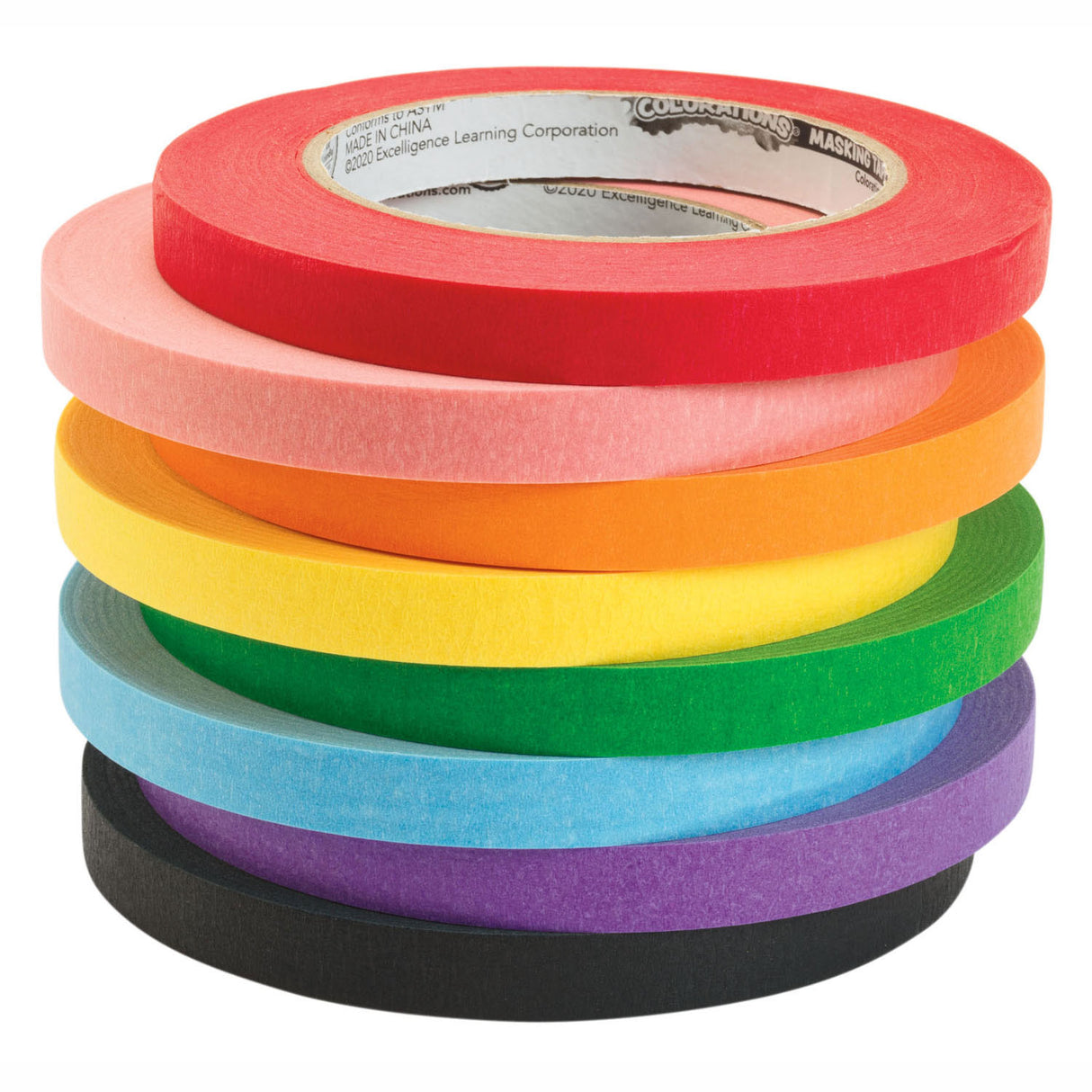 Colorations Afplaktape 8 Kleuren 55 meter per kleur