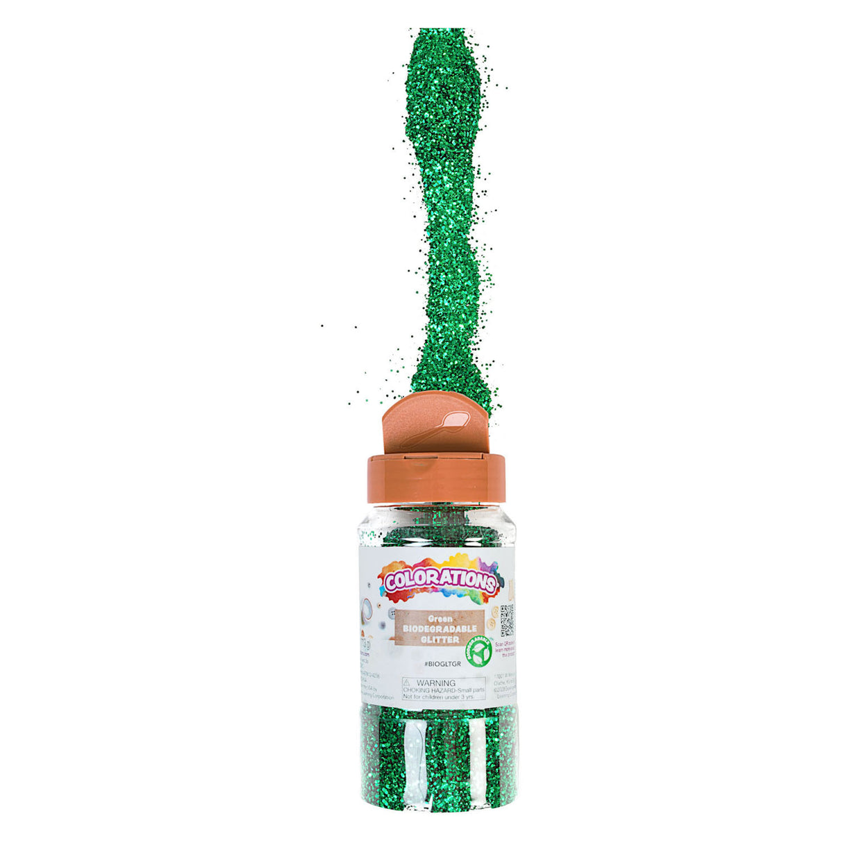 Colorations - biologische afbreekbare glitter - groen, 113 gram