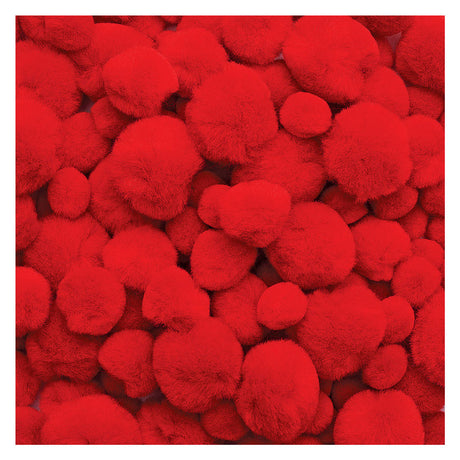 Colorations - pom poms rood, 100st.