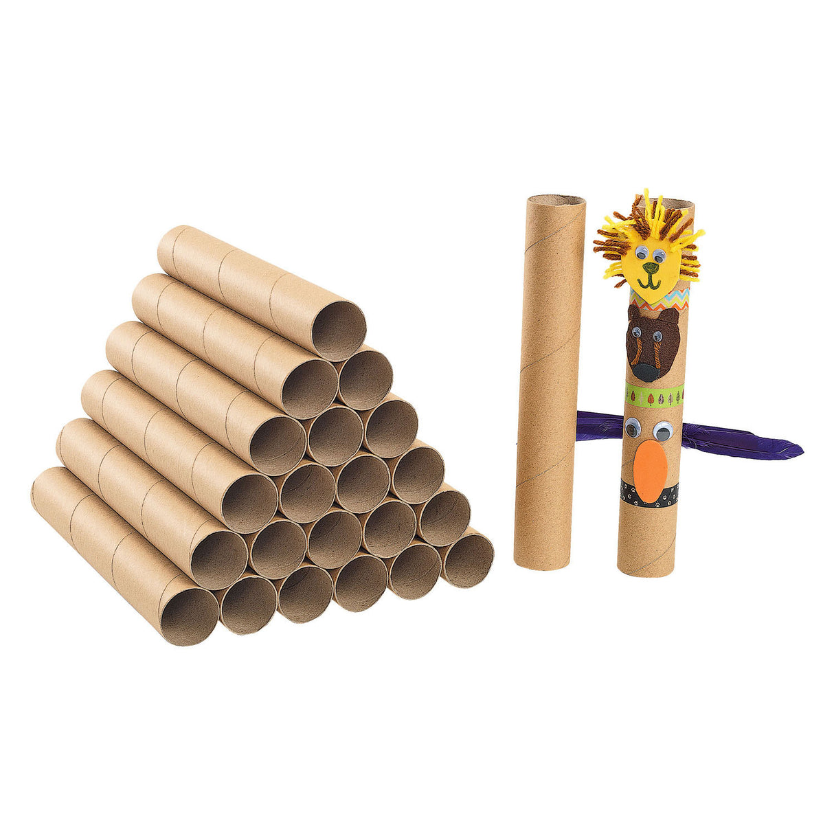 Colorations knutselrollen gerecycled karton 24 stuks extra lang.