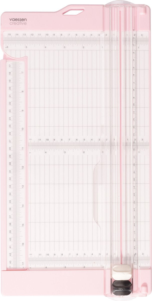 Vaessen creative papiersnijder met rilfunctie - 15 x 30,5 cm - roze