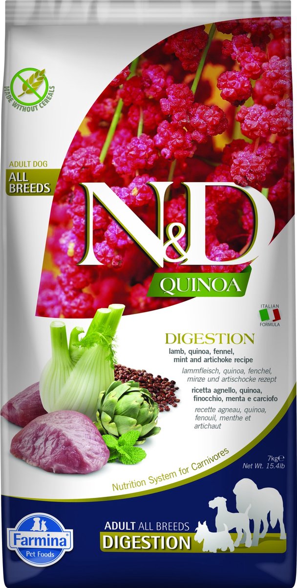 N d quinoa hondenvoeding digestion medium maxi lam 7 kg