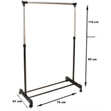 Kledingrek enkel verstelbaar 85-115cm