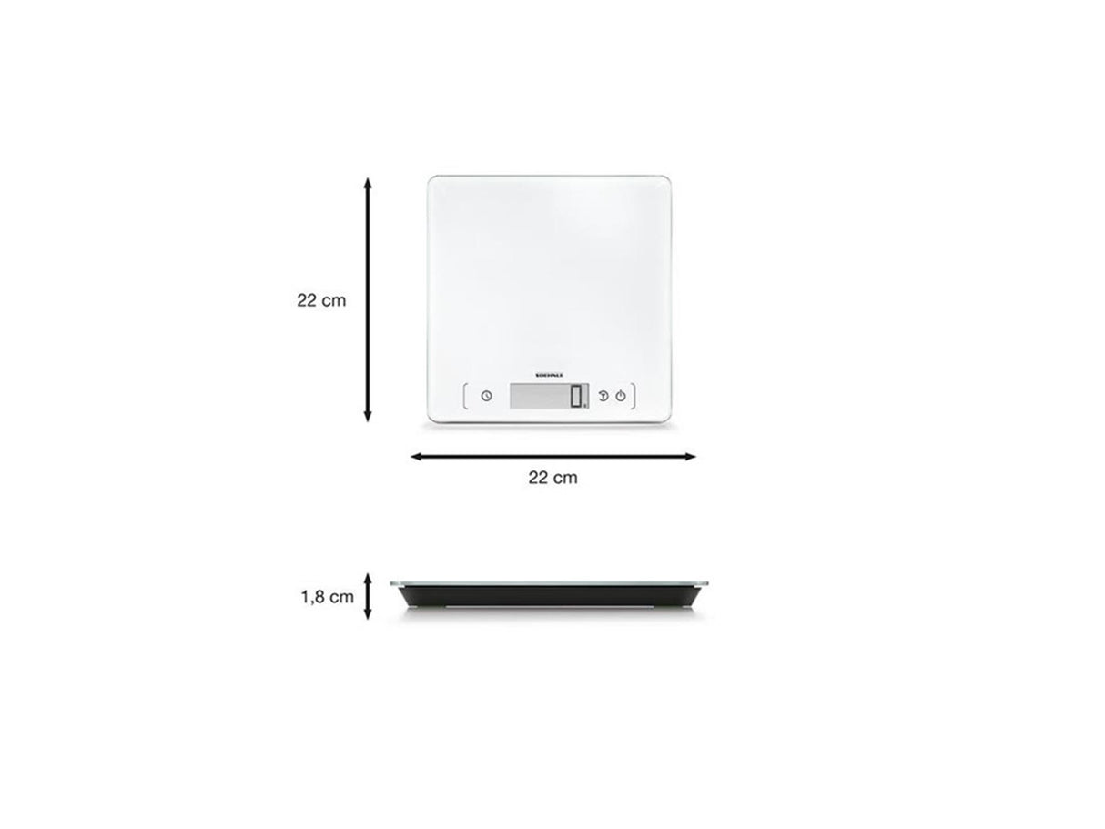 Soehnle keukenweegschaal page comfort 400 - digitaal - extra groot weegvlak - 1 gram nauwkeurig - tot 10 kg - wit