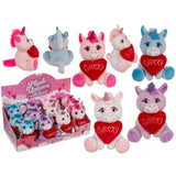 Ootb pluche eenhoorn met hart 16x11cm