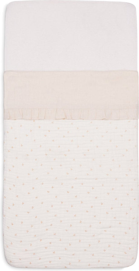 Jollein baby laken ledikant - 120x150cm - ruffle - natural