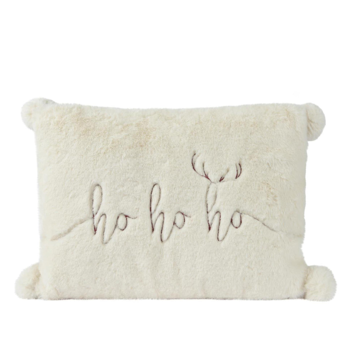 Decoris sierkussen met kerst print wit 30x40cm