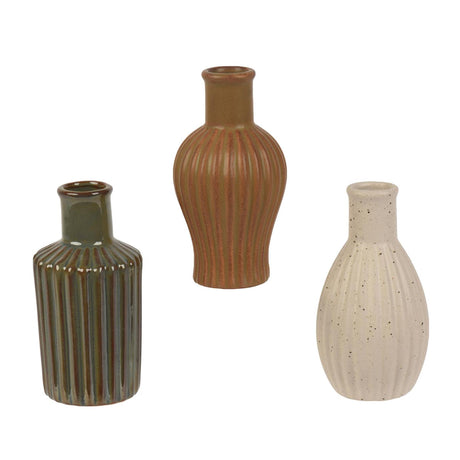 Decoris vaas porselein ø5.8x116cm 3 assorti