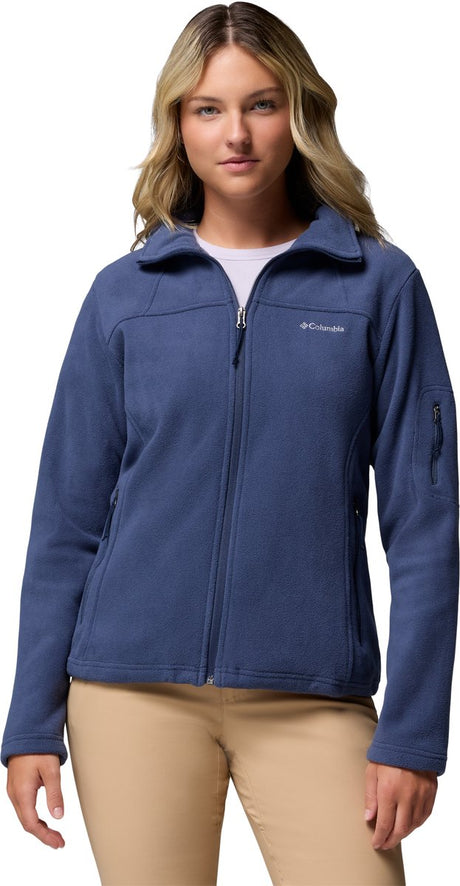 Columbia fast trek ii fleece vest dames volwassenen - sluiting en zakken met rits - outdoorvest - blauw - maat l