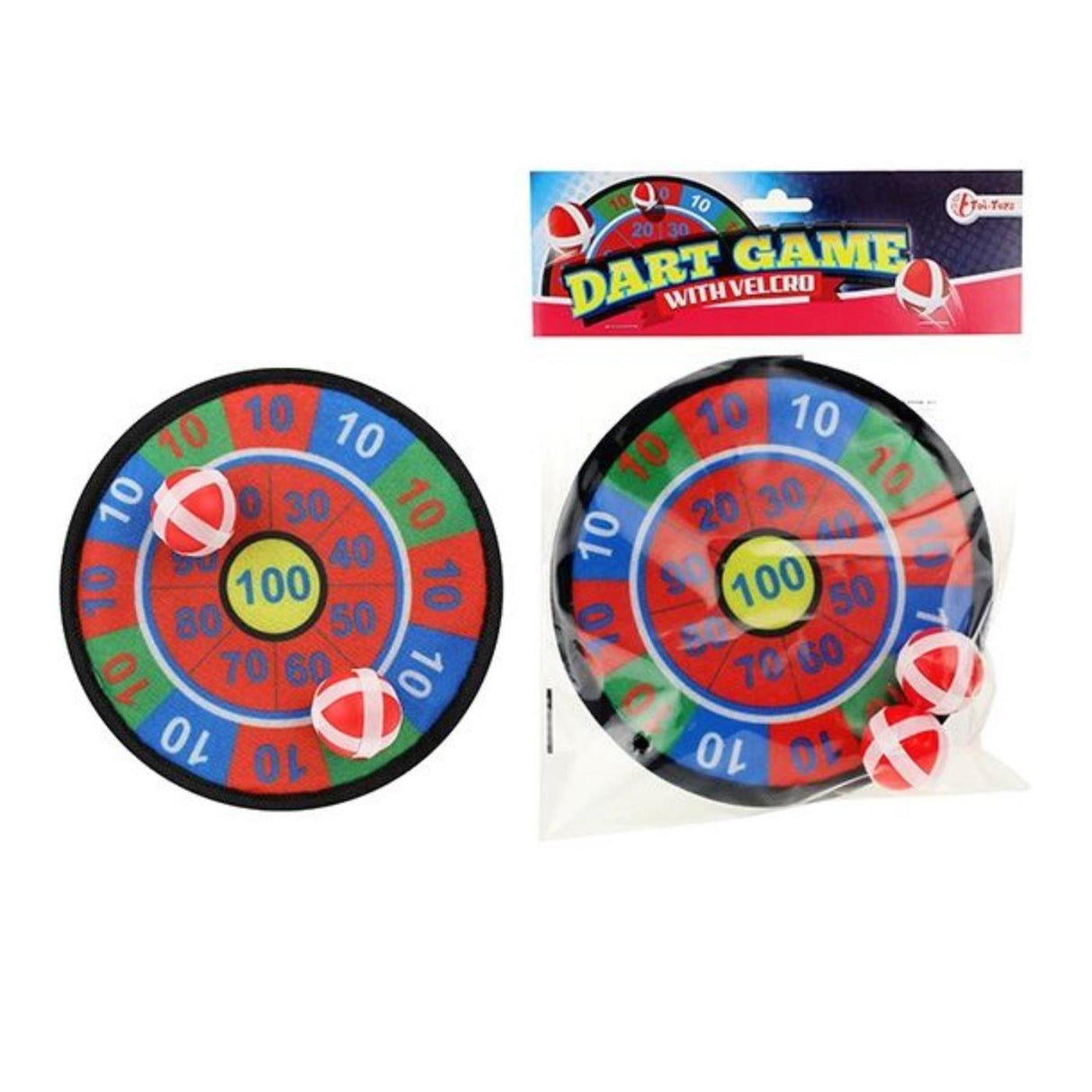 Toi-toys toi toys fun mini dartbord klitenband 18cm incl 2 ballen