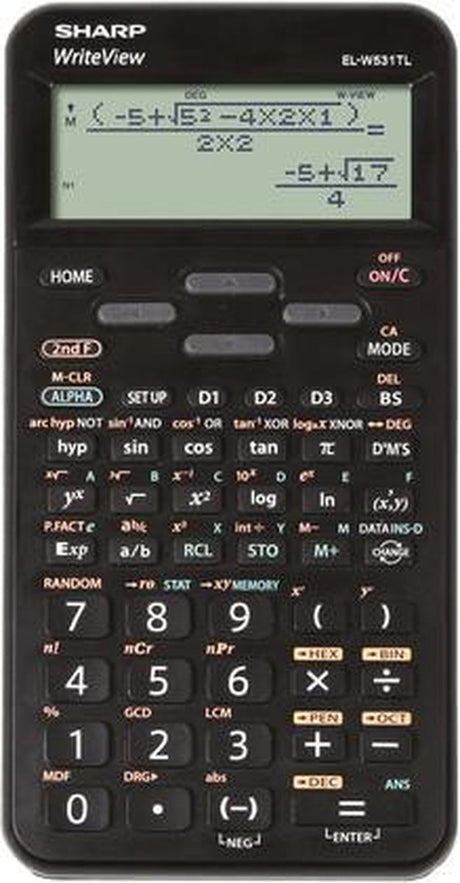 Sharp wetenschappelijke rekenmachine - elw531tlbbk - zwart - 1x lr44 batterij - sh-elw531tlbbk