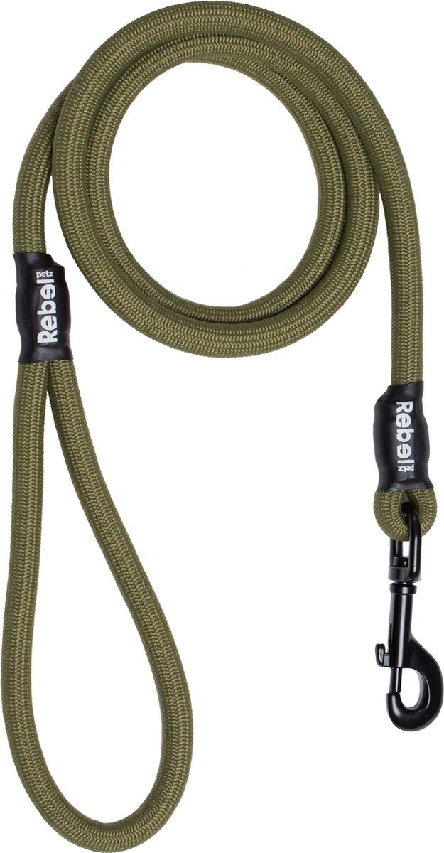Rebel petz hondenriem - leger groen - l - 140 cm