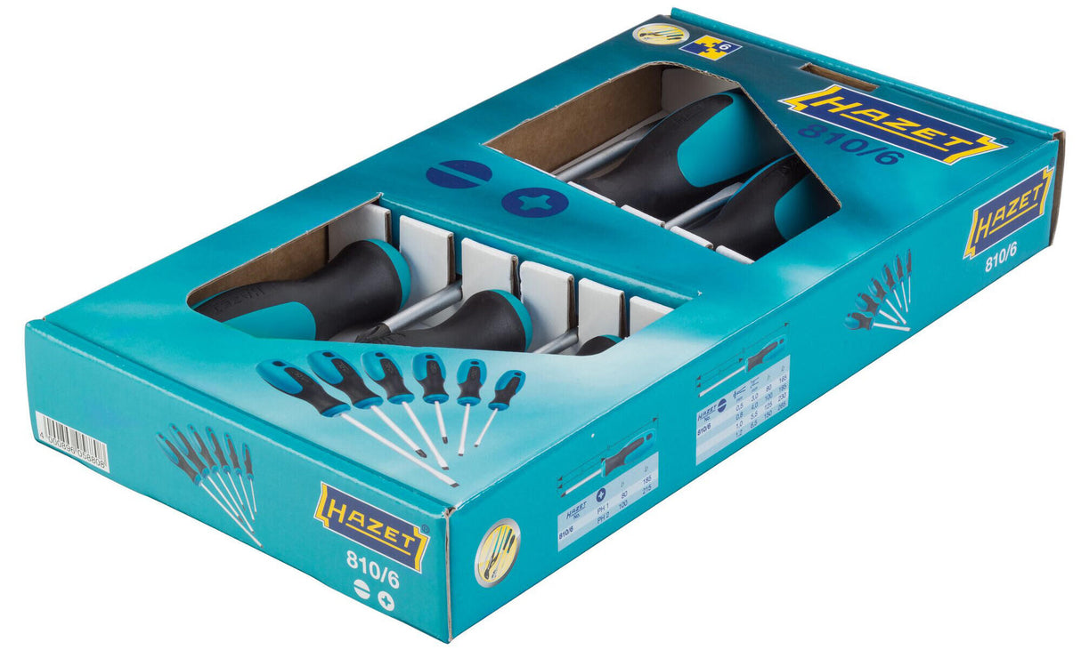 Hazet schroevendraaier set 810 6 screw driver sets ph 810 6 6-piece.