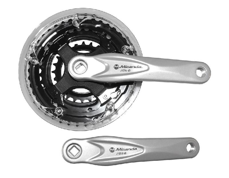 Miranda Crankset alu zilver 24 34 42t -5mm verdiept 573145