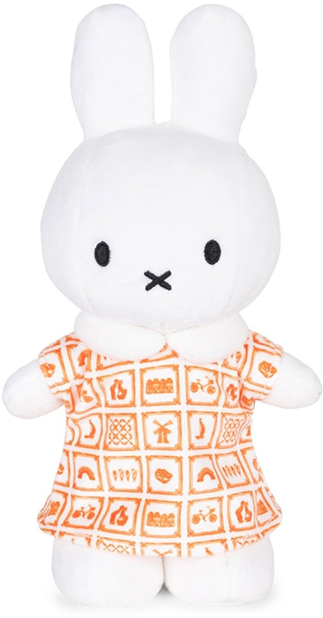 Bon ton toys nijntje - delfts oranje jurk - 24 cm