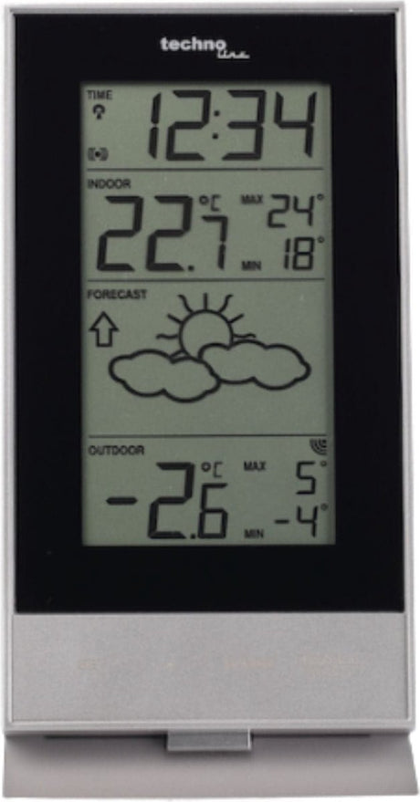 Technoline weerstation - ws 9910 - 85x166x56mm - zilver zwart - met 1 buitensensor 100m - tl-ws9910