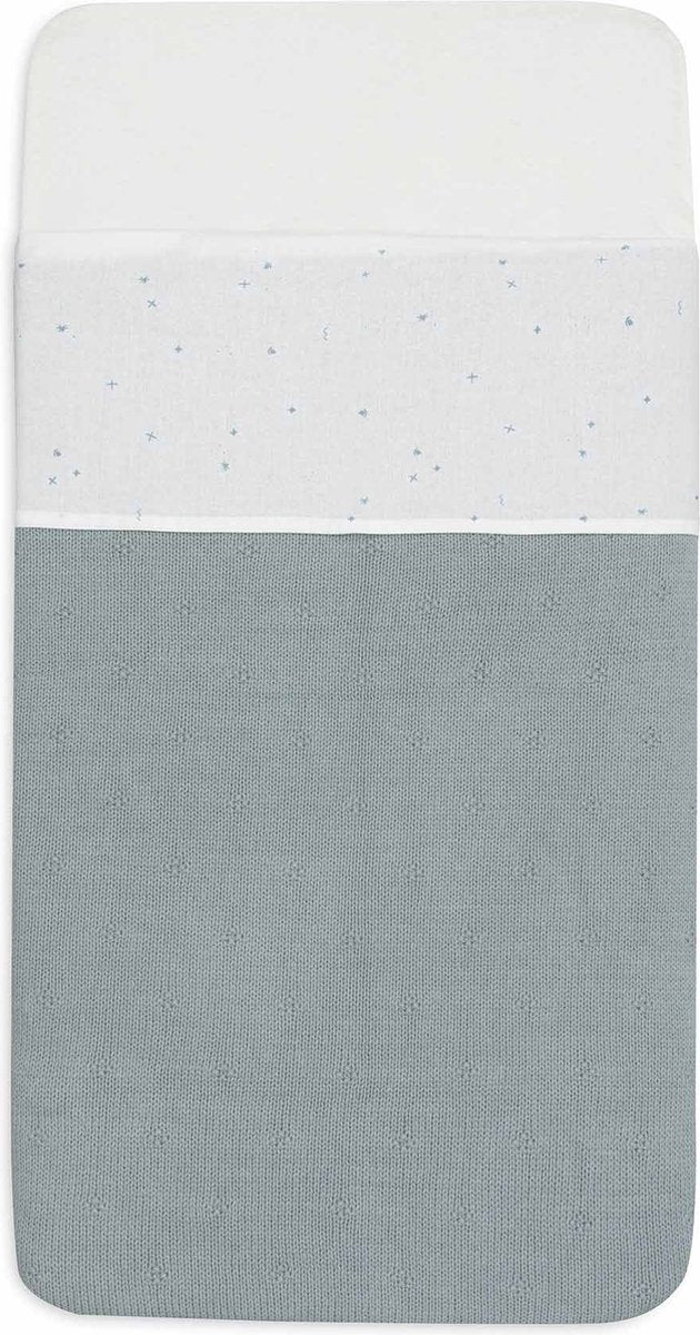 Jollein - baby laken ledikant - 120x150cm - ledikant, babybed - katoen - twinkling sea green
