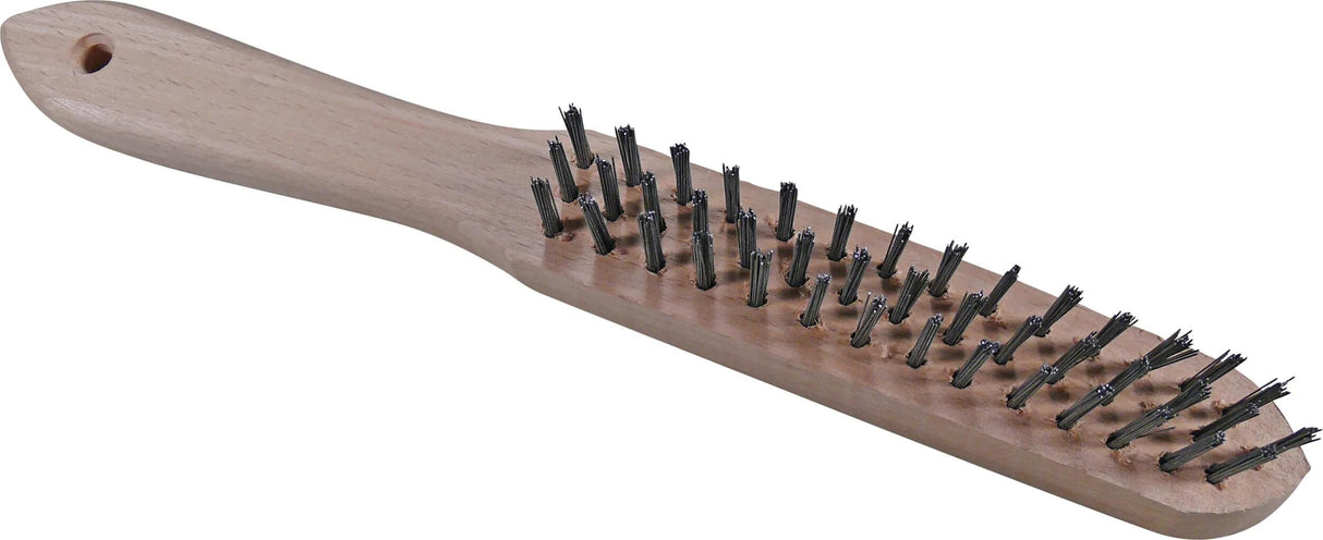 Condor draadborstel steel brush 3-row curved wooden post