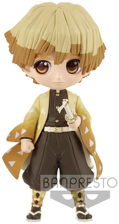 Banpresto demon slayer zenitsu agatsuma demon q posket-figuur 14 cm geel