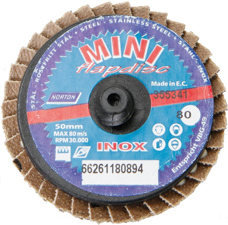 Norton lamellenscheibe mini flap x-treme washer 50mm p80
