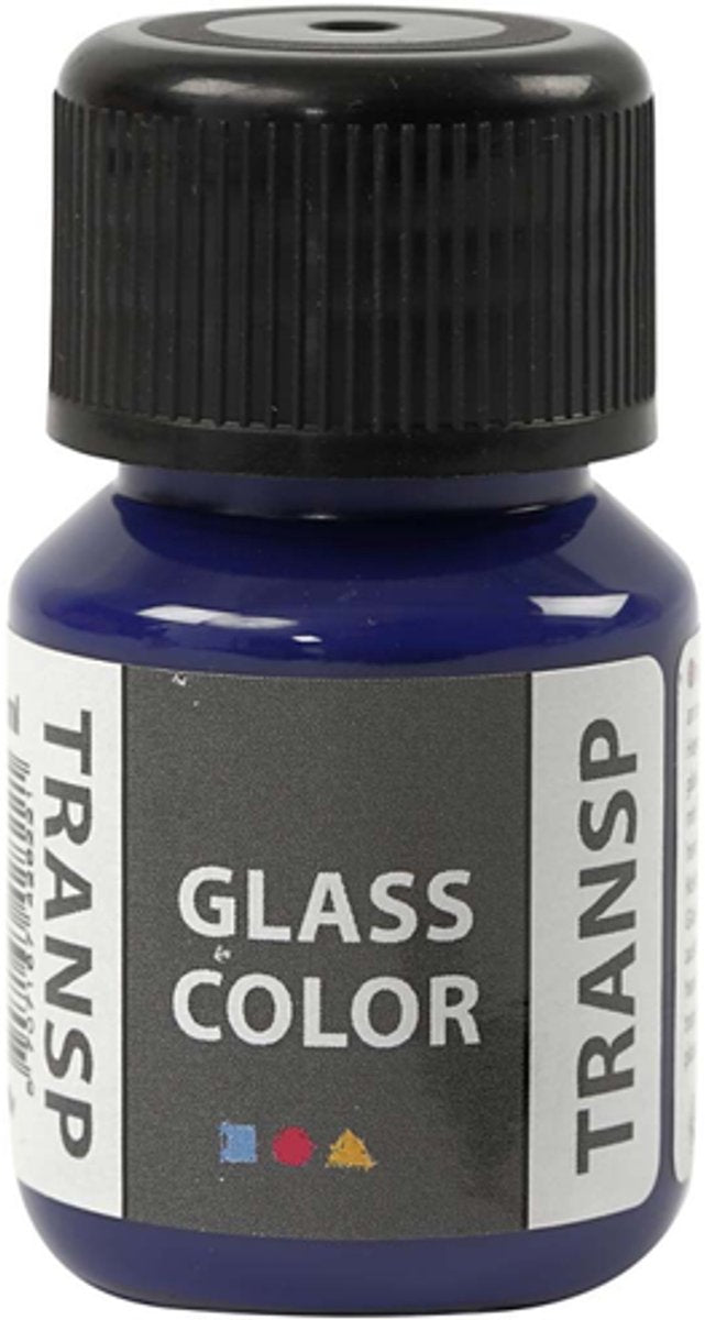 Creativ company creotime glas- porseleinverf glass color 30 ml blauw