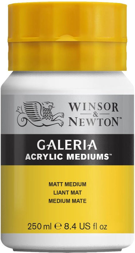 Winsor newton 3040821 galeria matt medium 250 ml – acrylmedium voor matte afwerking verhoogde transparantie