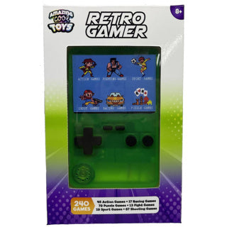 Amazing cool arcade game console met kleurenscherm 7 cm doorzichtig groen | 2 stuks