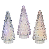 Decoris beeld kerstboom glas iriserend 23cm