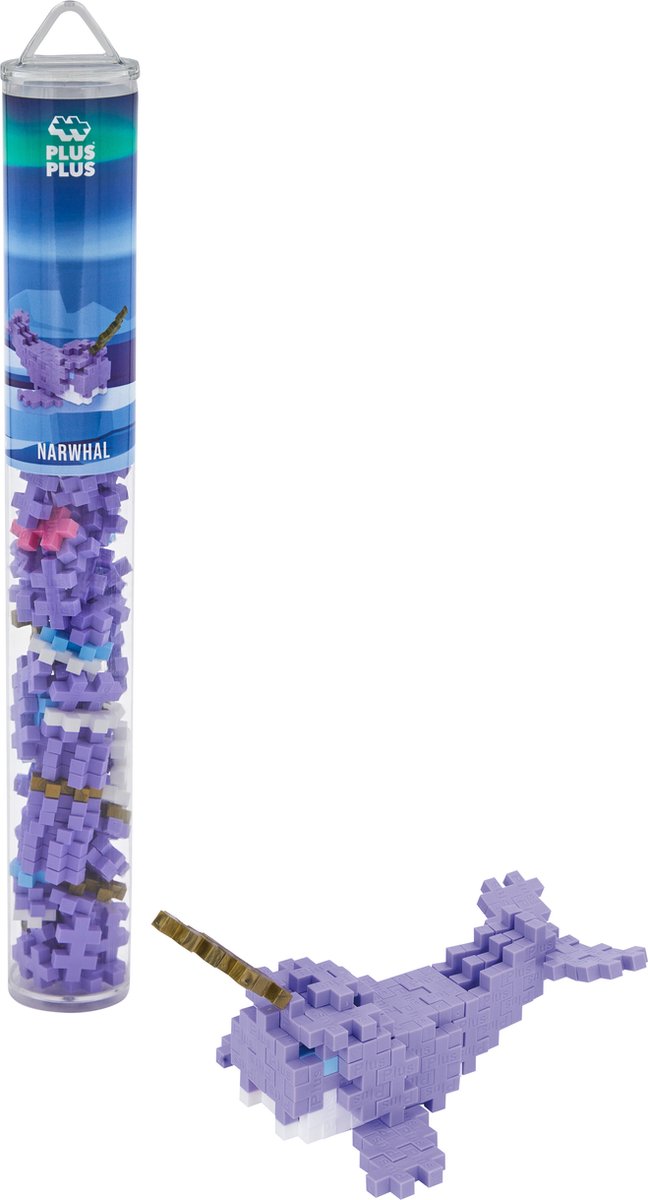 Plus-plus tube walvis 100 delige bouwset - 4239 - bouwspeelgoed - constructiespeelgoed - set met bouwstenen - vanaf 5 jaar