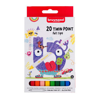 Dubbelpunters viltstiften bruynzeel 20 stuks | 3 stuks