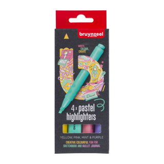 Bruynzeel markeer stiften pastel kleuren 4 stuks | 3 stuks
