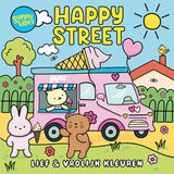 Lantaarn publishers sunny vibes kleurboek happy street | 2 stuks