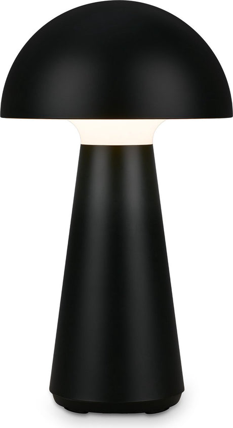 Briloner - fungo - led accu tafellamp, traploos dimbaar, touch, mobiel licht, led tafellamp buiten, led tafellamp snoerloos, mat zwart