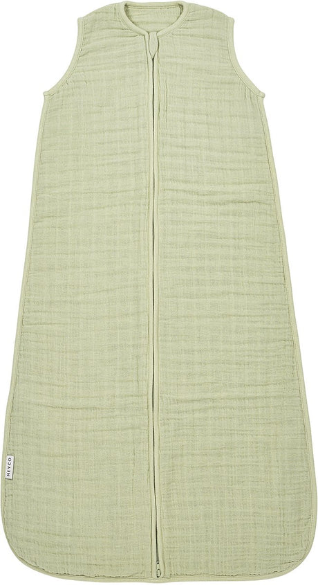 Meyco baby uni baby zomerslaapzak - pre-washed hydrofiel - soft olive - 60cm - 0.5 tog