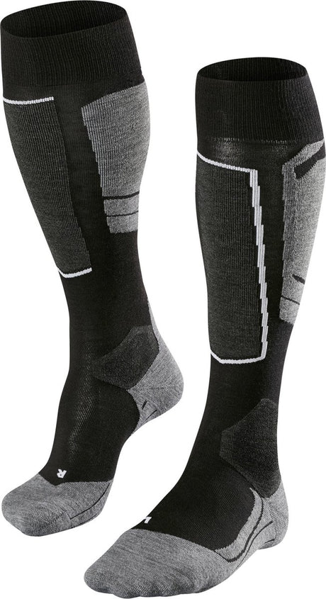 Falke sk4 warm dun wol functioneel materiaal skisokken dames zwart - maat 35-36