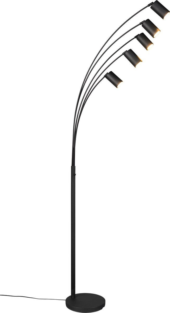 Trio marley - vloerlamp - zwart mat - excl. 5x gu10 4,5 w