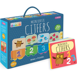 Rebo publishers mijn eerste cijfers puzzeltrein + boek | 2 stuks