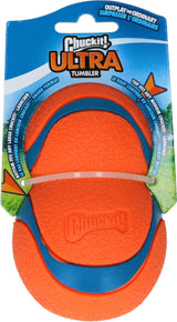 Chuckit! ultra tumbler - hondenspeelgoed - hondenbal - apporteerspeelgoed - natuurlijk rubber - ø7.5 cm - oranje blauw