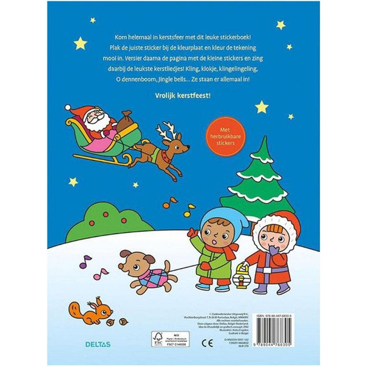 Deltas kleur- en stickerboek kerstliedjes