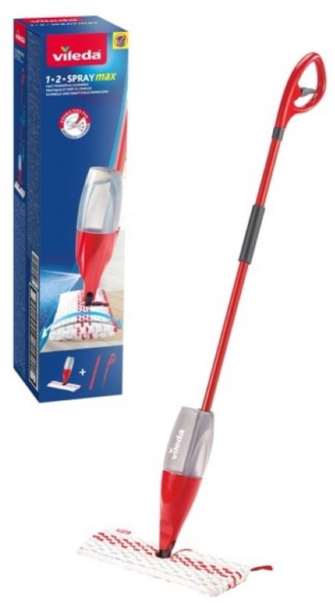Vileda 1.2. spray max spraymop - microvezelmop met spraysysteem - geschikt voor alle soorten vloeren