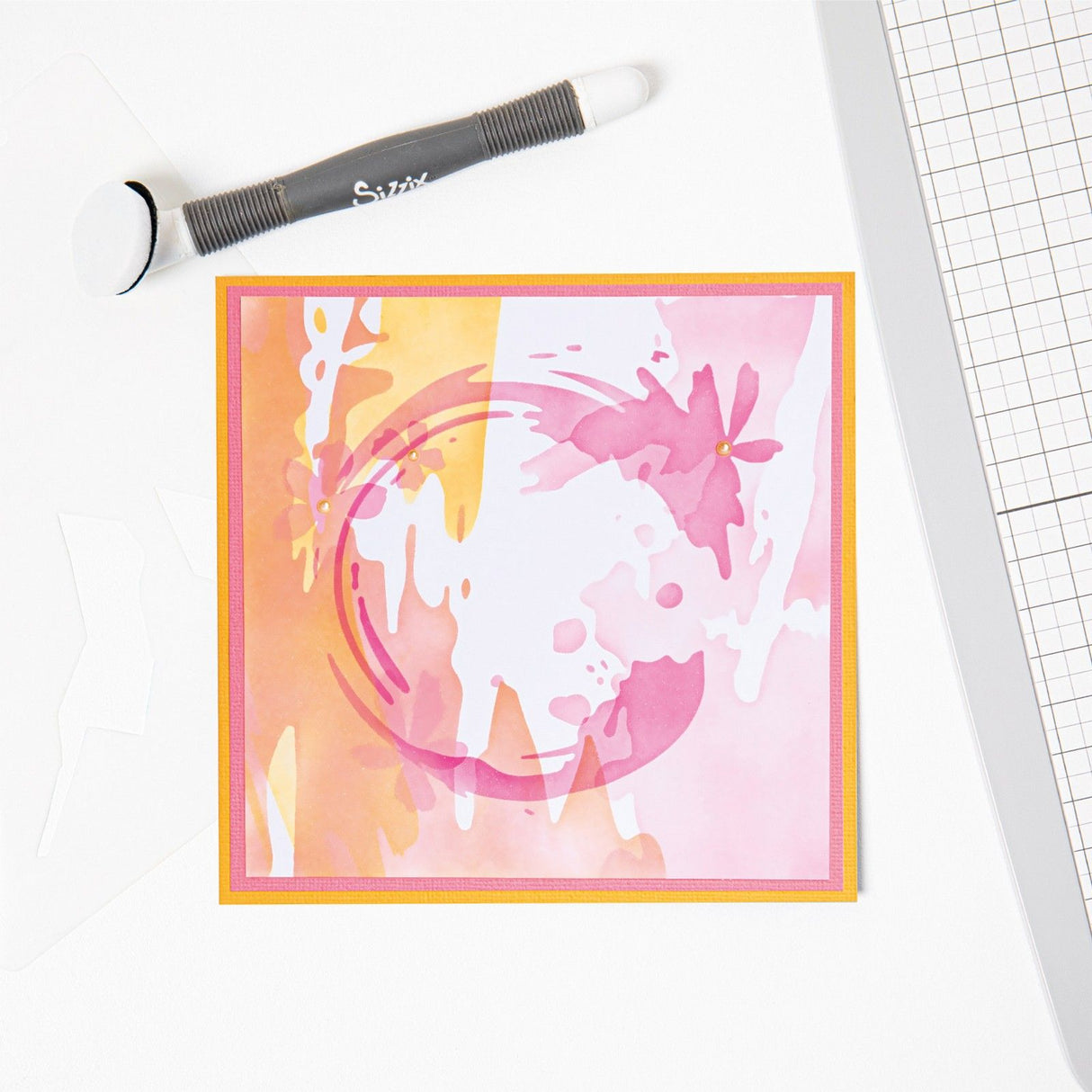 Sizzix • layered stencils painted
