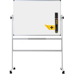 Verrijdbaar whiteboard earth revolving 1200x900 aluminium pennenbakje wit