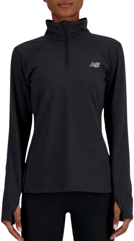 New balance sport essentials space dye 1 4 dames sporttrui - black