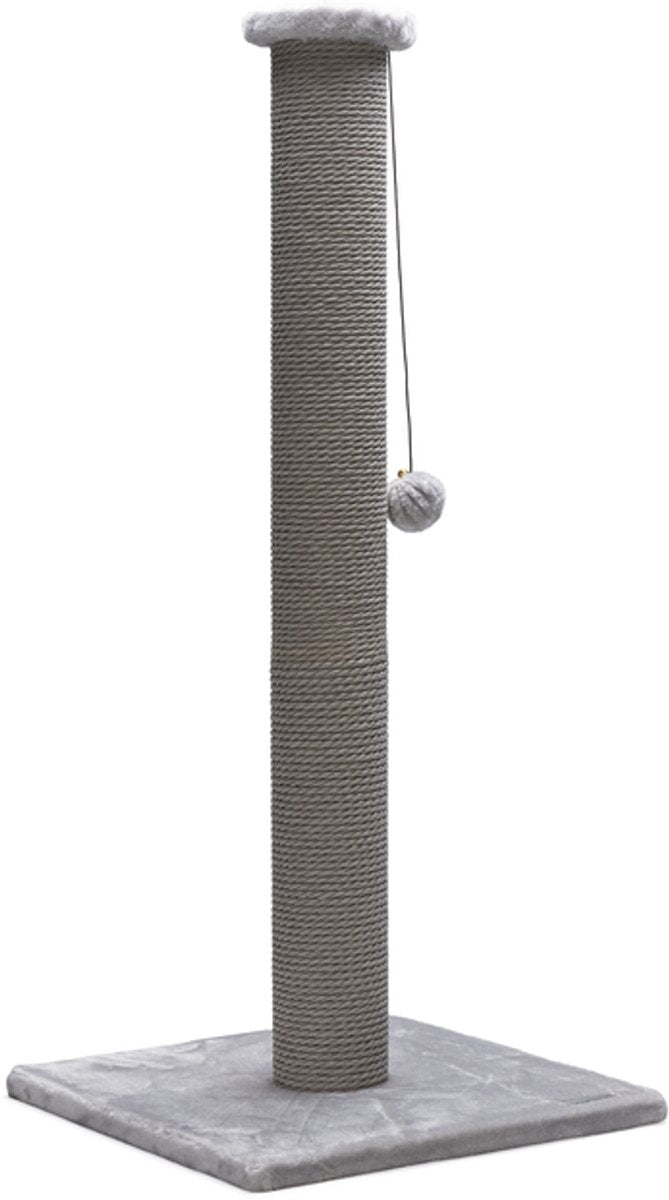 Beeztees serpa xl katten krabpaal - hoge krabpaal - met touw - met balletje - grijs - 40x40x90 cm