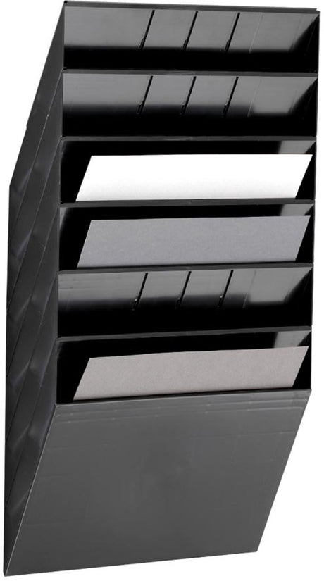 Durable folderhouder flexiboxx 6, 6 vakken, a4, liggend, zwart